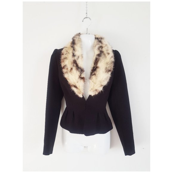 Cheetah Print Fur Collar Scarf, White Raccoon Fur Collar, Raccoon Fur Scarf - Picture 8 of 8